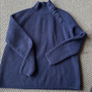 J.Mclaughlin Womens merino wool / nylon/cashmere Sweater, Blue M Buttons